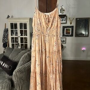 By the River Floral Peach Dress